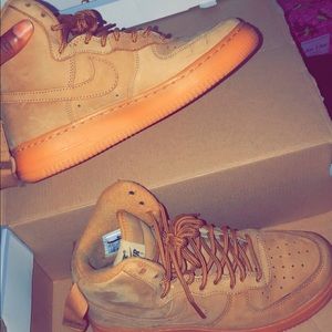 Nike wheat Air Force ones